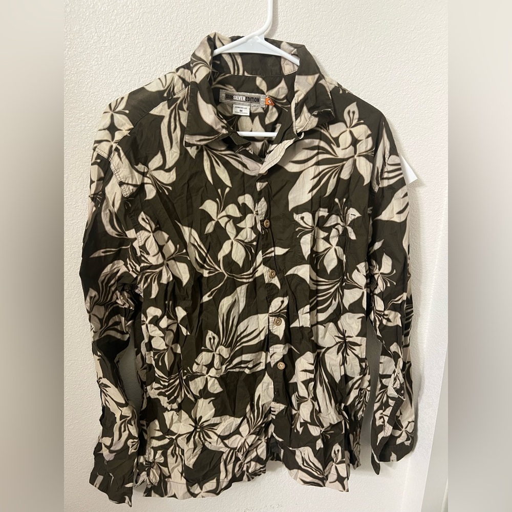 Quiksilver Mens Floral Button-Up Shirt